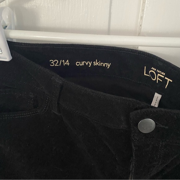 Loft Curvy Skinny Black Corduroy Pants - Picture 3 of 7
